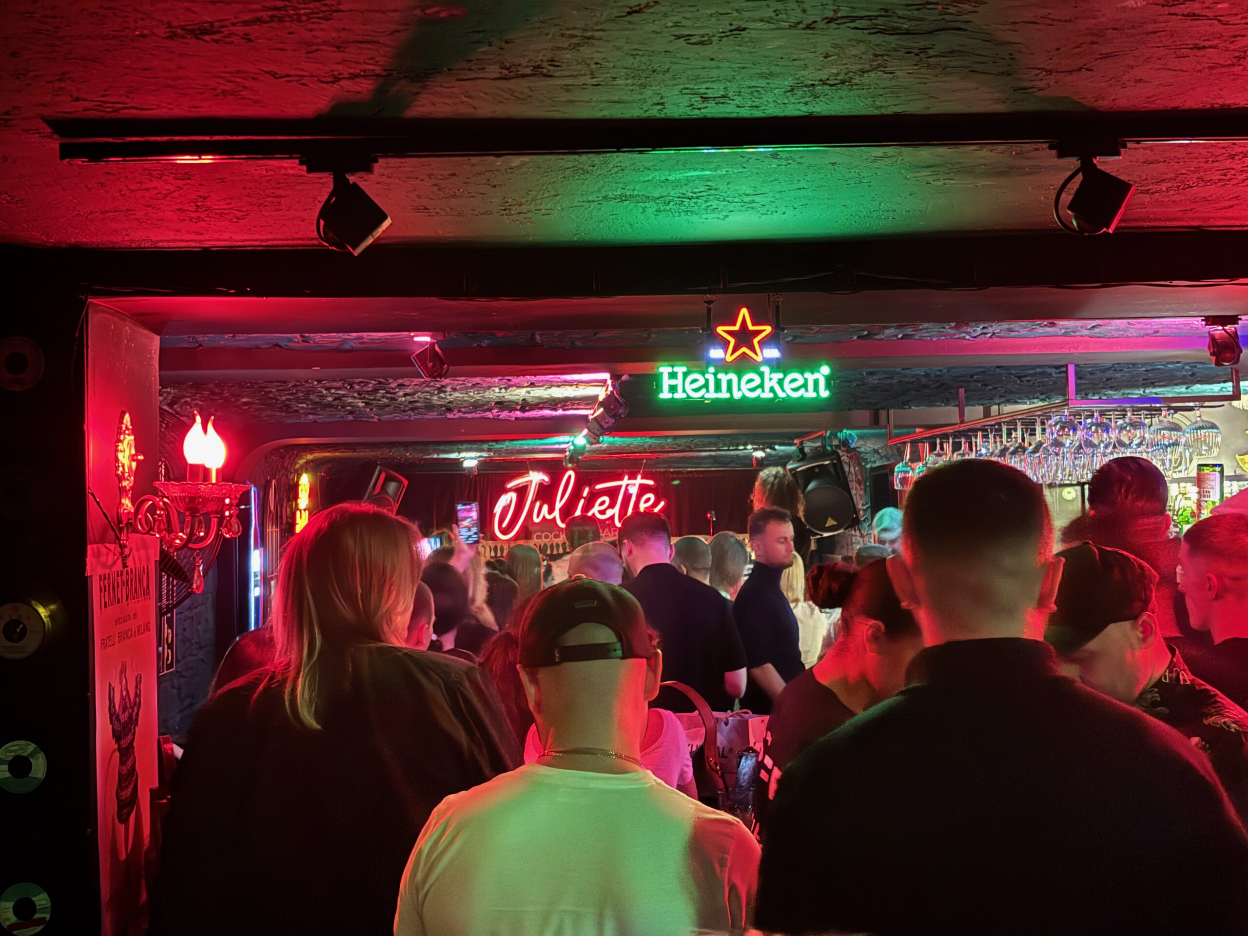 Live band playing at Juliette in Tirana with warm lighting