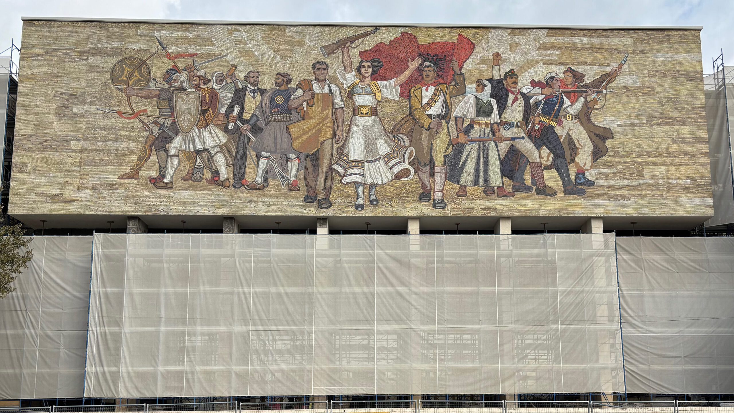 Tirana city view at golden hour from Skanderbeg Square